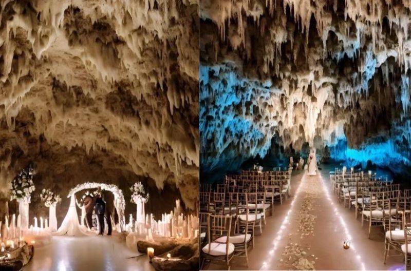 حقيقة الصور المتداولة لحفل زفاف داخل مغارة جعيتا: مزيفة ومولّدة بالذكاء الاصطناعي عام 2022